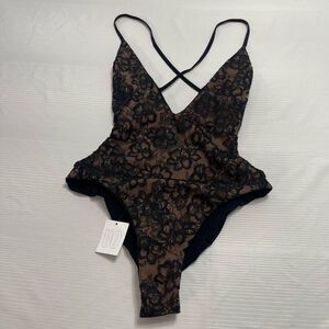 NWT Urban Outfitters x Blue Life Black Lace One Piece Bathing Suit Size Medium